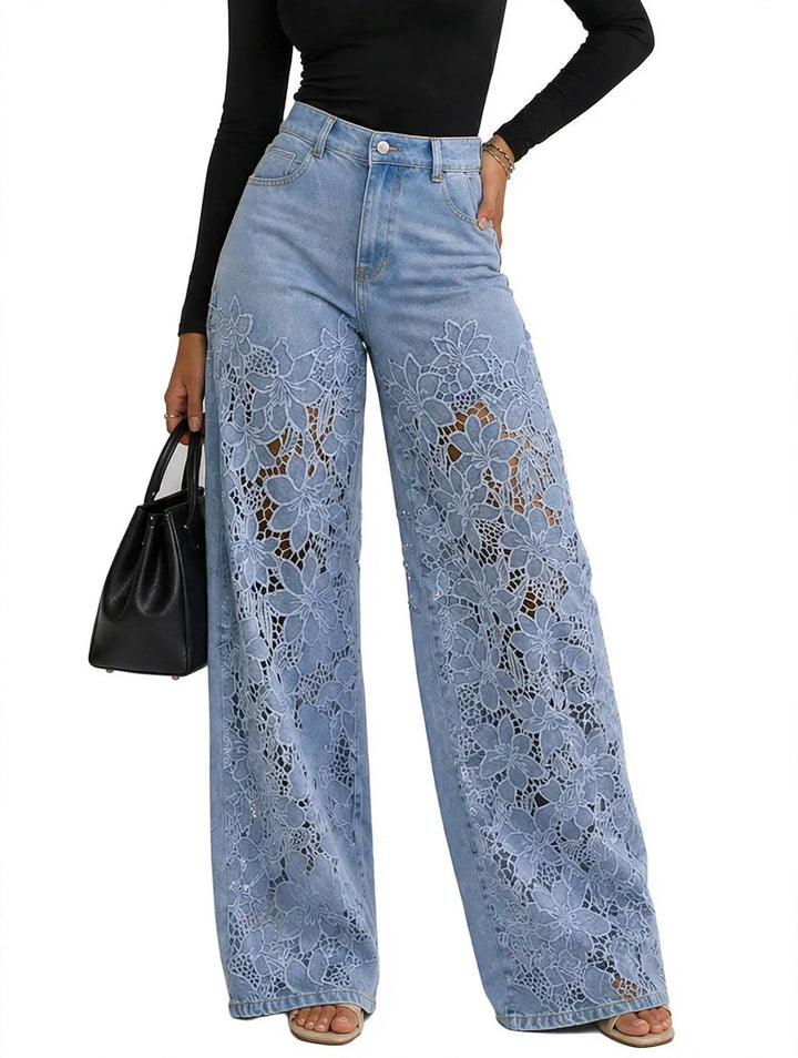 Francesca | Denim floral lace