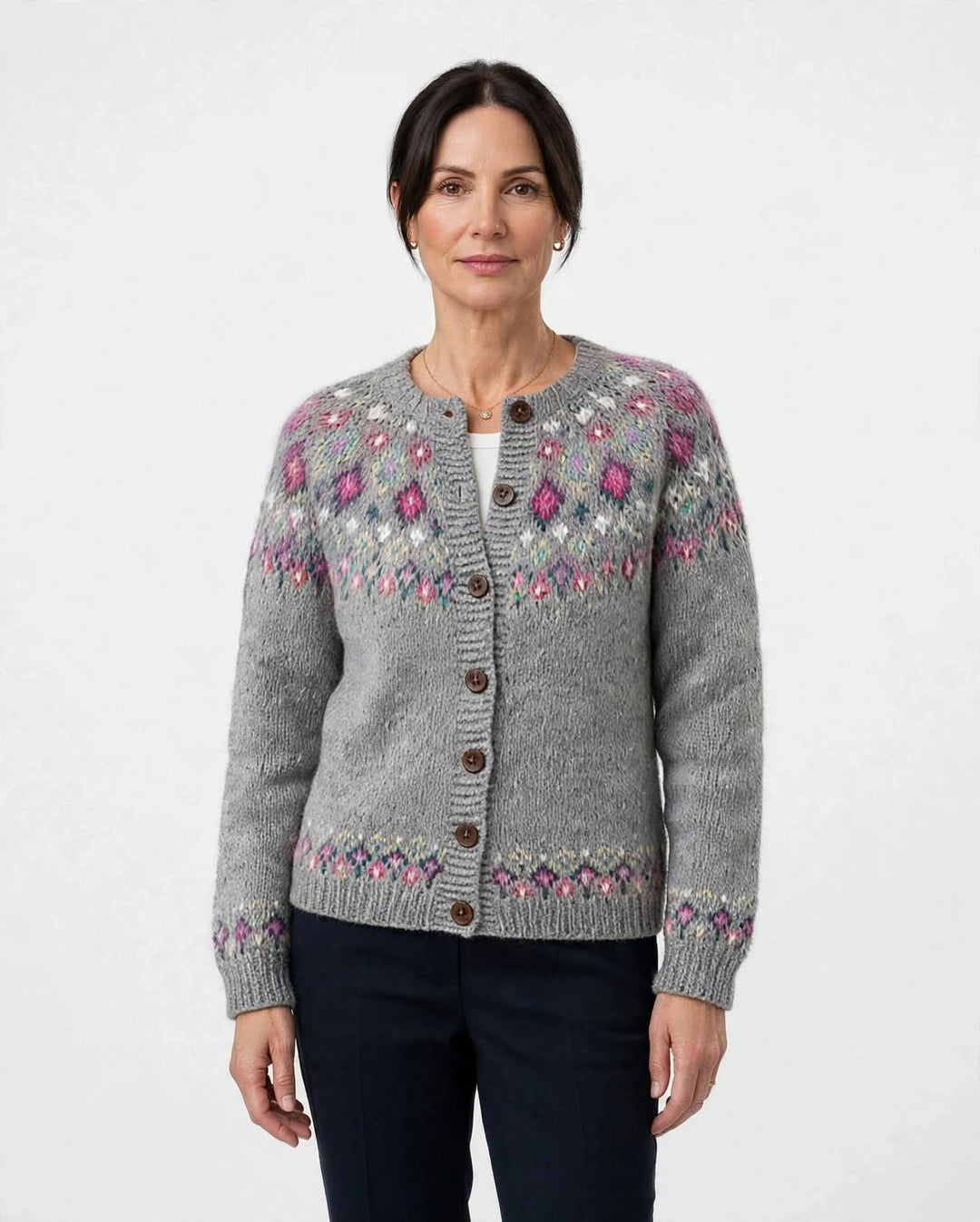 Orla | Fair Isle Yoke Cardigan