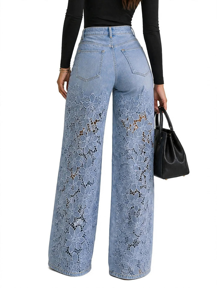 Francesca | Denim floral lace