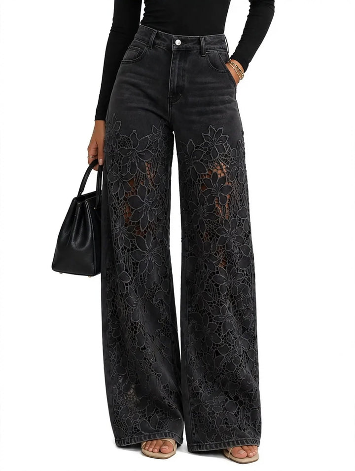 Francesca | Denim floral lace