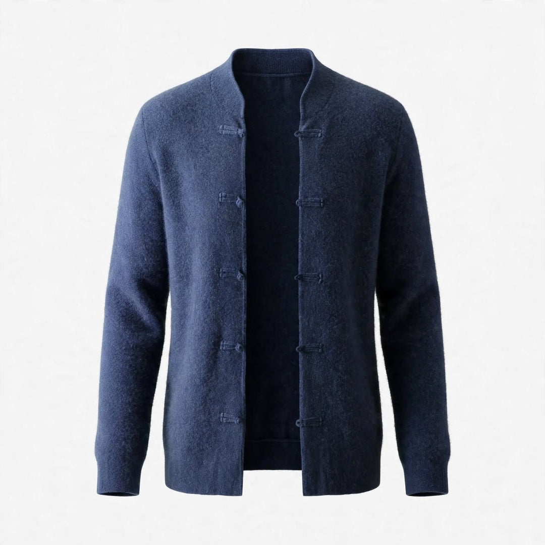 Hiroshi | Cashmere Mandarin Toggle Knit Cardigan