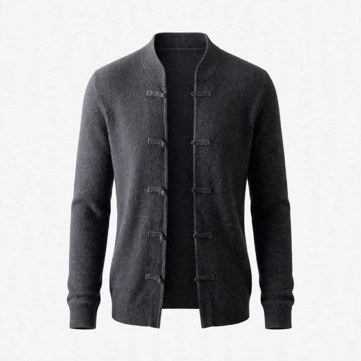 Hiroshi | Cashmere Mandarin Toggle Knit Cardigan