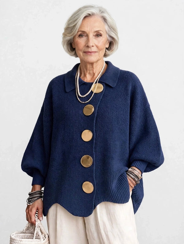 Constance | Long-sleeved button-up knit cardigan